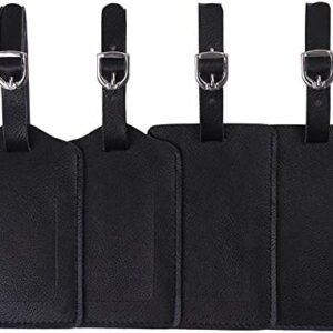 Vigorport Luggage Tags, Leather Personalized Suitcase Tag Set Luggage id Tags Labels Travel Accessories-Set of 4