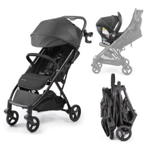 Summer Infant Ingenuity 3Dquickclose CS+ Compact Fold Stroller – Lightweight Stroller with Oversized Canopy, Extra-Large Storage and Compact Fold, Black