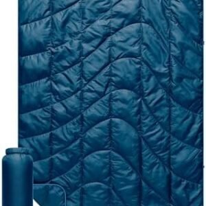 Rumpl Travel Puffy Blanket, Ultra-Packable Travel-Size Warmth and Comfort, Deepwater