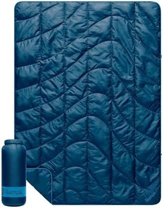 Rumpl Travel Puffy Blanket, Ultra-Packable Travel-Size Warmth and Comfort, Deepwater