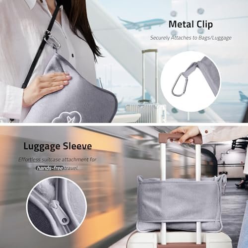 Travel Blanket, Ultra-Soft, Warm & Lightweight Travel Blanket Airplane with Bag, 65x40 in, Airplane Travel Essentials for Women, Men & Kids, Included Eye Mask, Luggage Sleeve & Backpack Clip - Image 5