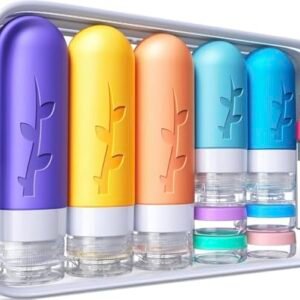 19pack Travel Bottles for Toiletries, TSA Approved Silicone Size Containers for toiletries, Refillable & Leakproof Travel shampoo and conditioner bottles