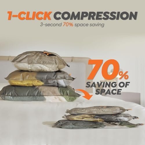 Rechargeable Wireless Pump Travel Storage Bags Set - 10 Pack Portable Space Saver Bags for Travel & Home - Vacuum Compression Packing Seal for Clothes, Blankets, Seasonal Storage - Image 3