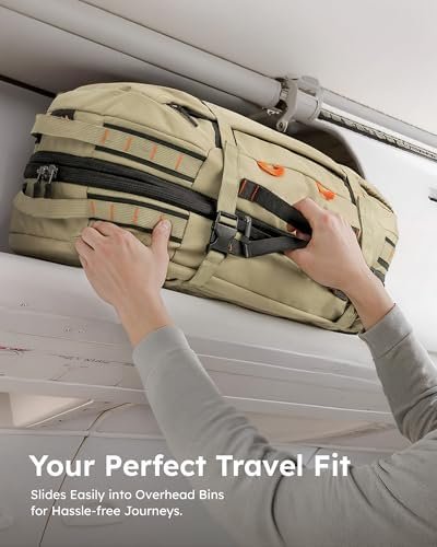 Tolaccea Carry on Travel Backpack, Laptop Backpack Flight Approved Convertible Large Duffle Luggage Bag Daypack Work Business Rucksack Fits 16" Laptop for Men Women 3 Carrying Ways, 40L-50L Expandable - Image 5