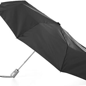 totes Automatic Open Water-Resistant Travel Foldable Umbrella, Black