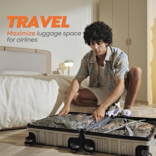 Rechargeable Wireless Pump Travel Storage Bags Set - 10 Pack Portable Space Saver Bags for Travel & Home - Vacuum Compression Packing Seal for Clothes, Blankets, Seasonal Storage - Image 8