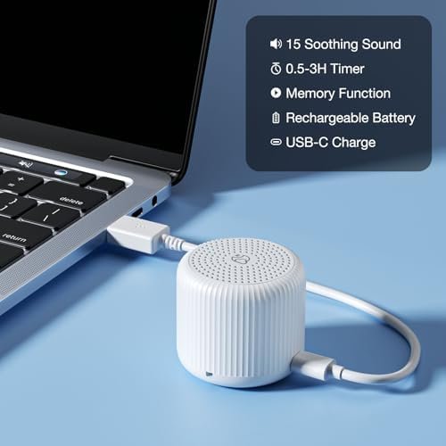 Portable Sound Machine for Baby Adults,LEICEX Travel Sound Machine,15 Non-Looping Sound Timer and Memory Play, Mini White Noise Machine for Sleeping Office Privacy Travel Gift - Image 6