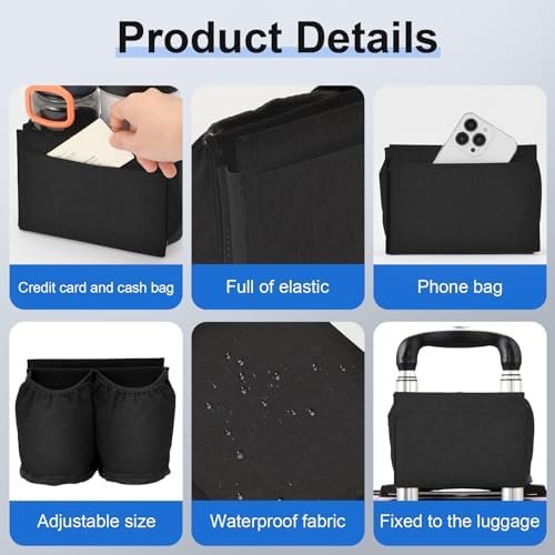 Luggage Travel Cup Holder for Suitcases Free Hands, Travel Accessories, Carry on Beverage Cup Holder Attachment, Luggage Cup Caddy Gifts for Flight Attendants, Business, Travelers, Black - Image 3