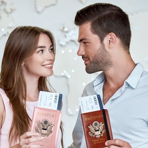 TOURSUIT RFID Passport and Vaccine Card Holder Combo, Travel Document Case Cover, Leather Wallet Organizer Women with Vax Vaccination Protector Slot (Rose Gold) - Image 7