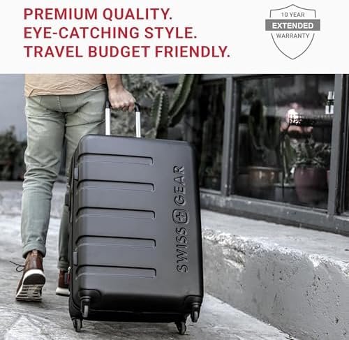 SwissGear 7366 Hardside Expandable Luggage with Spinner Wheels, White, 3-Piece Set (19/23/27) - Image 4