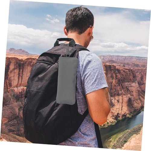 Toyvian Umbrella Bag Absorbent Microfiber Storage Pouch for Keychains Travel Umbrellas Compact Versatile Grey Design with Snap Closure - Image 6