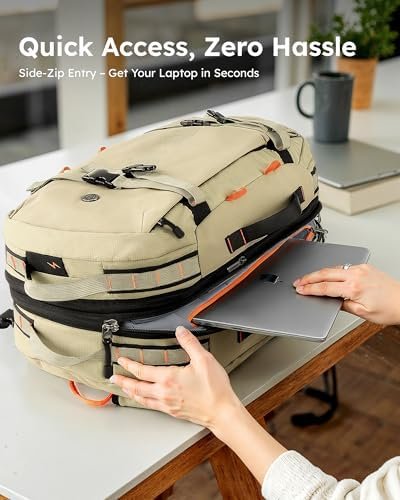 Tolaccea Carry on Travel Backpack, Laptop Backpack Flight Approved Convertible Large Duffle Luggage Bag Daypack Work Business Rucksack Fits 16" Laptop for Men Women 3 Carrying Ways, 40L-50L Expandable - Image 9