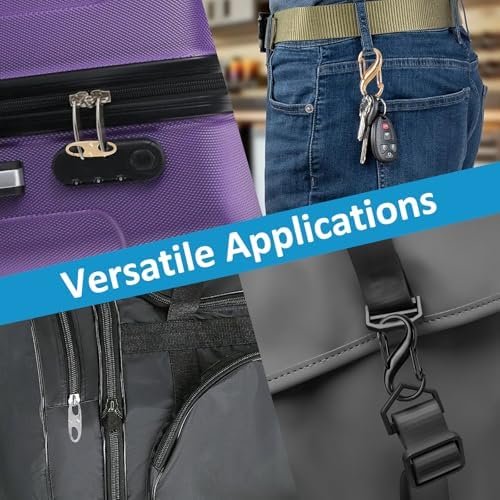 Phinus Lock Combo, Total 21PCS Clips Anti-Theft, Locks Anti-Theft for Luggage, Clothing, Backpacks, Boots, Purses, Travel Outdoor Sports(Black, Silver, Gold) - Image 7