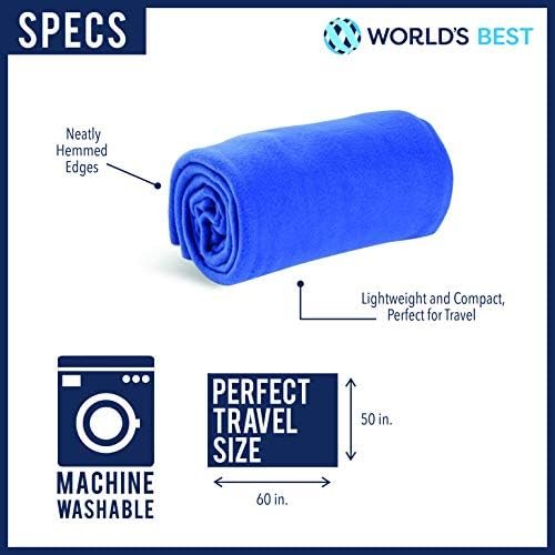 Cozy-Soft Microfleece Travel Blanket, 50x60 Inch, Lightweight, Compact, Perfect for Airplane and Car, Navy - Image 6