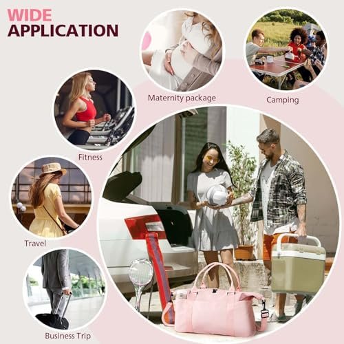 TOPBAG Travel Duffle Bag, Waterproof Weekender Carry On Tote Bags for Women, Sport Gym Bag for Men, Hospital Bag for Labor and Delivery, Overnight Luggage Bag with Trolley Sleeve Coral Pink - Image 7