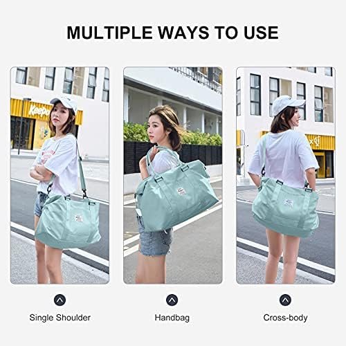 Sport Travel Duffle Bag Large Gym Tote Bag for Women, Weekender Carry on Bag for Airplane, Ladies Beach Overnight Bag Waterproof Luggage Bag with Wet Pocket - Image 7