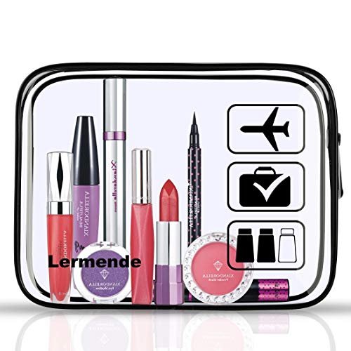 Lermende 2pcs Clear Toiletry Bag TSA Approved Travel Bag,Carry On for Travel,Airport Airline Accessories Compliant Bag,Quart Sized Makeup Cosmetic bag Women Men (Black, 2 Pack) - Image 5