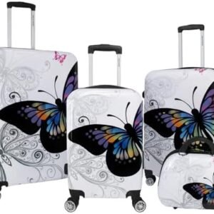 World Traveler Butterfly Luggage, 4-Piece Set