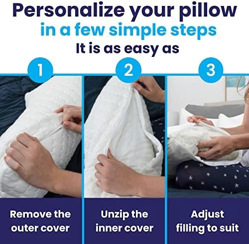 Sidney Sleep Mini Travel Size Neck Pillow - Knee, Back Lumbar and Support - Small Curved Pillow - 14 x 19 Inches - Adjustable Loft - Washable - Drawstring Backpack Included (White) - Image 6