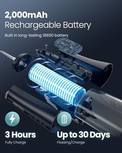 Onlyone Water Dental Flosser Pick for Teeth, 300ML Portable Oral Irrigator, Rechargeable Travel Irrigation Cleaner, Professional Electric Flossing Machine Birthday Gifts for Women,Mom,Girlfriend Pink - Image 7