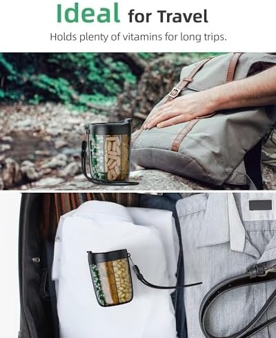 PULIV Large Pill Bottle Organizer, Supplement Organizer for Holding 6 Various Vitamins, Pill Box Case with Anti-Mixing & Wide Opening Design, Easy to Retrieve Meds, Includes 20 Pcs Stick-on Labels - Image 8