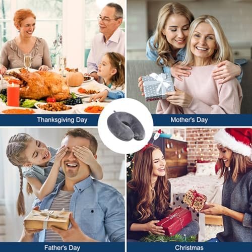 Travel Pillow 100% Pure Memory Foam Neck Pillow Airplane for Traveling,Car, Train,Napping,Traveling,Washable Cover (Grey) - Image 7