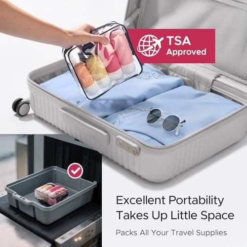 LitBear 23 Pack TSA Approved Travel Bottles for Toiletries, Leak Proof Refillable Travel Size Containers Kit with Silicone Squeezable Bottles Jars for Shampoo Lotion Conditioner, in Clear Bag, Pink - Image 6