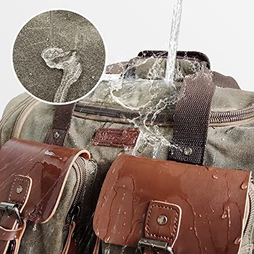 Wildroad Waxed Canvas Duffle Bag - 50L Waterproof Weekender Overnight Travel Bag - Image 3