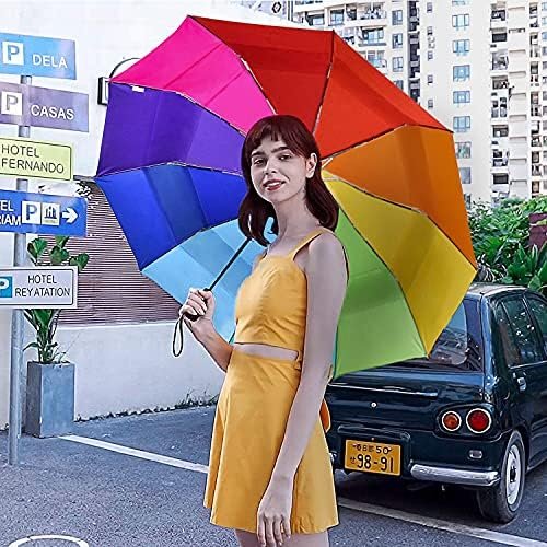 Lejorain Travel Umbrella Compact - Automatic Folding Rain Umbrella 10 Ribs Durable Windproof Double Canopy For Women/Men - Image 6