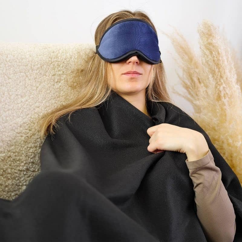 Lewis N. Clark Ultimate Comfort Set + Portable Travel Kit for Airplane, Includes Inflatable Pillow + Zippered Carrying Case, Cozy Fleece Blanket, Eye Mask for Sleeping & Foam Ear Plugs, Navy - Image 9